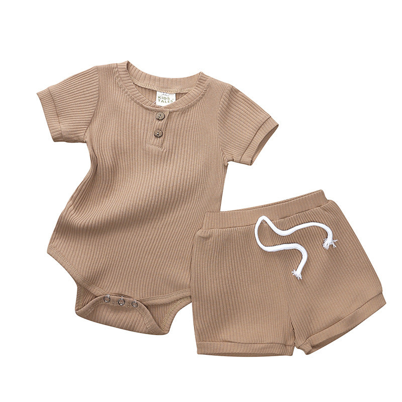 Baby One-Piece Pajama Set – Soft 95% Cotton Stripe & Solid Sleepwear