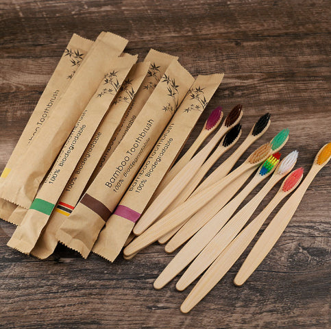 Natural Bamboo Toothbrush Set – Eco-Friendly 10-Pack