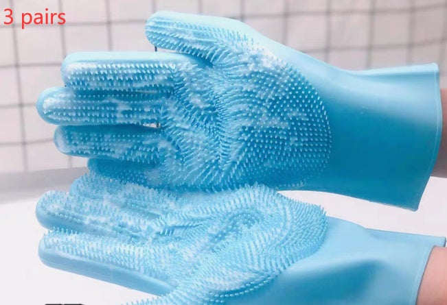 Guante de baño de silicona para el cuidado de mascotas