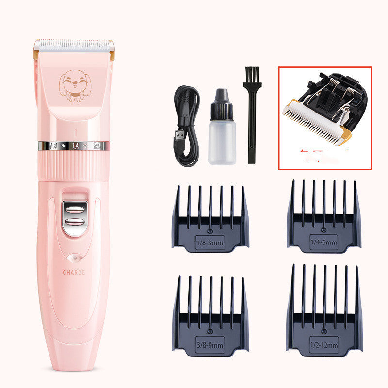 Wireless Pet Hair Trimmer Set – Quiet Low-Noise Grooming Clipper for Cats & Dogs