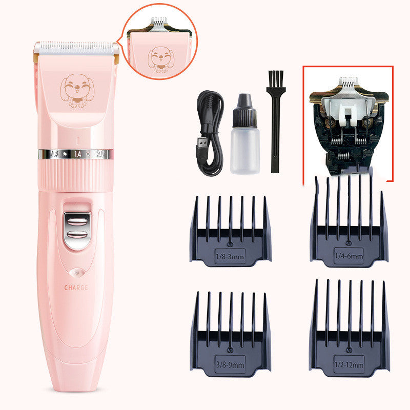 Wireless Pet Hair Trimmer Set – Quiet Low-Noise Grooming Clipper for Cats & Dogs