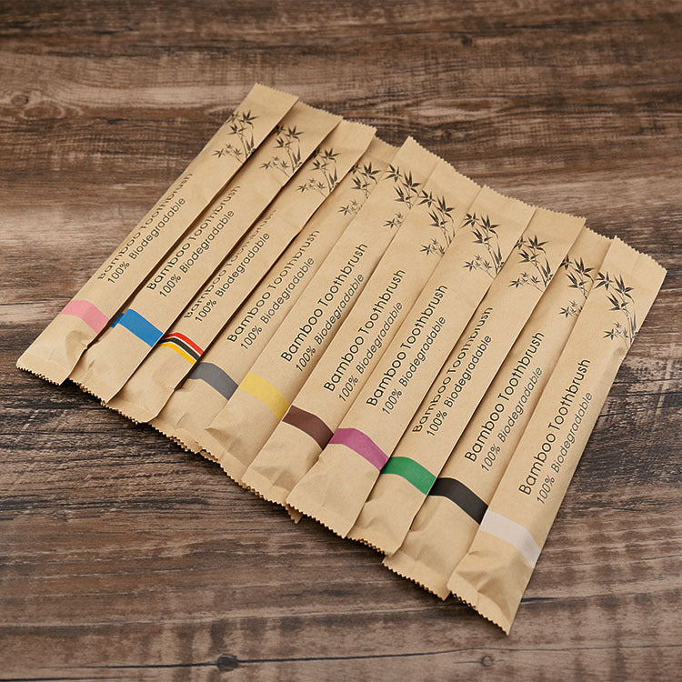 Natural Bamboo Toothbrush Set – Eco-Friendly 10-Pack