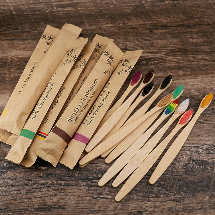 Natural Bamboo Toothbrush Set – Eco-Friendly 10-Pack