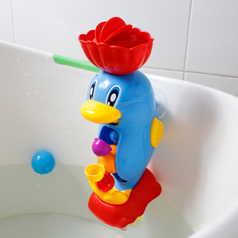 Baby Bath Toy Set – Yellow Duck Waterwheel Splash Toy for Infants & Toddlers