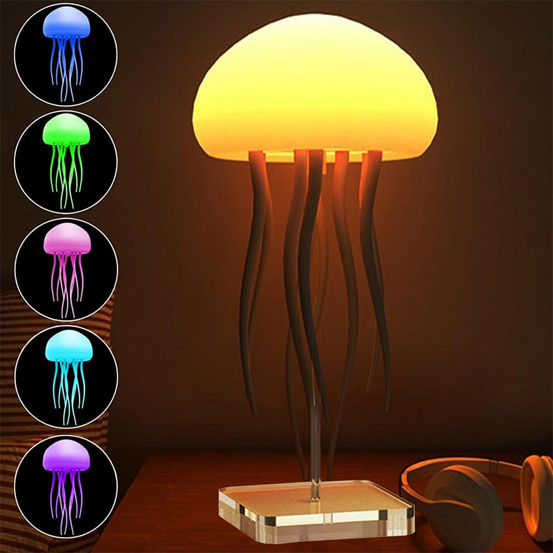 Jellyfish Mood LED Lamp – 17 RGB Color Night Light with Voice Control & Touch Sensor