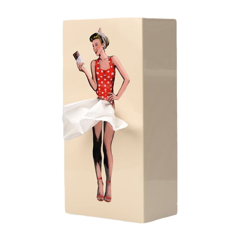 Caja de pañuelos con falda voladora