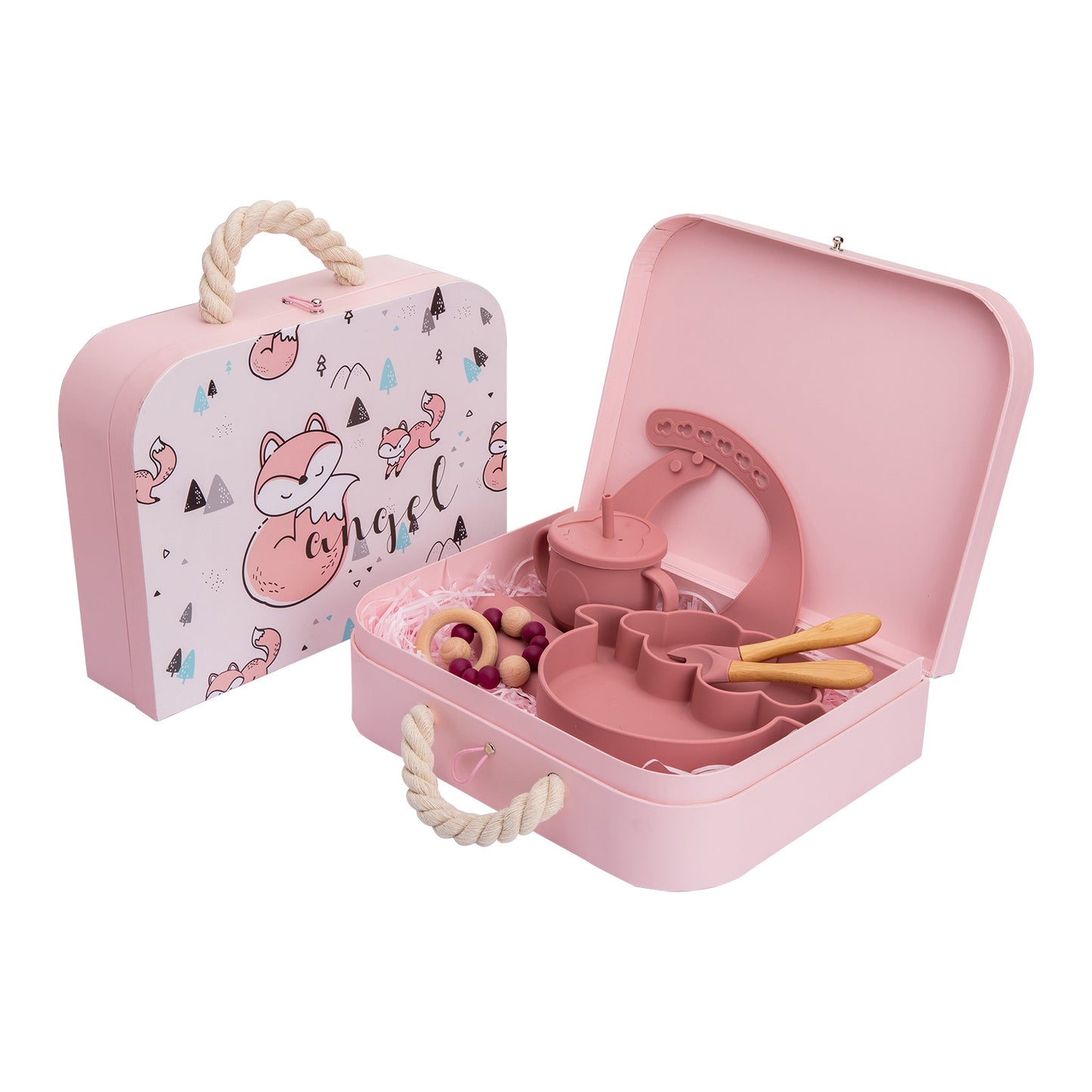 Baby Sheep Silicone Tableware Set – 7-Piece Bamboo & Silicone Gift Box