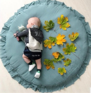 Baby Cotton Play Mat – 2cm Thick Round Crawling Pad for Infants & Toddlers