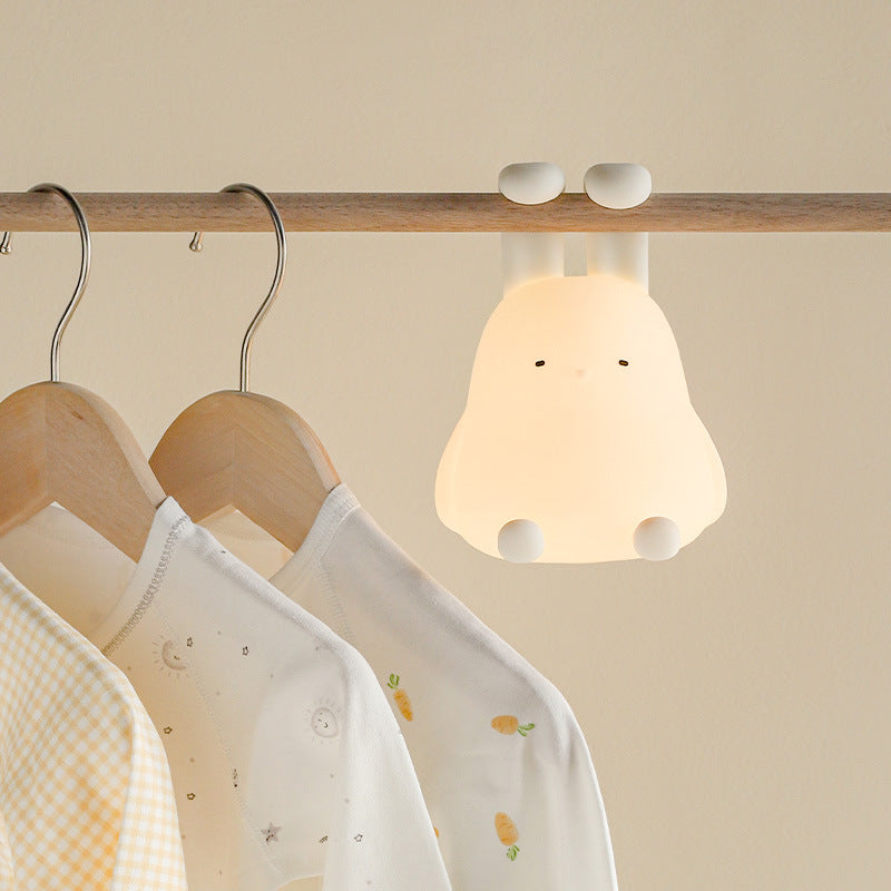 Cute Rabbit Night Light – BPA-Free Silicone USB Rechargeable Mood Lamp for Kids