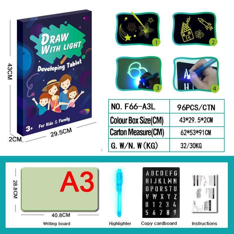 3D Magic Light Drawing Pad – LED Glow Sketch Board for Kids