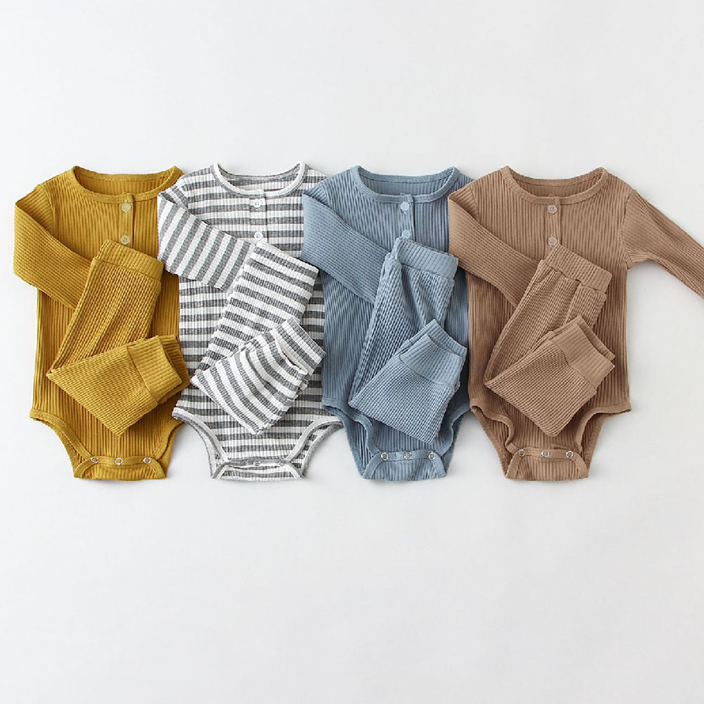 Baby Corduroy Two-Piece Set – Long Sleeve Shirt & Pants Outfit for Infants & Toddlers