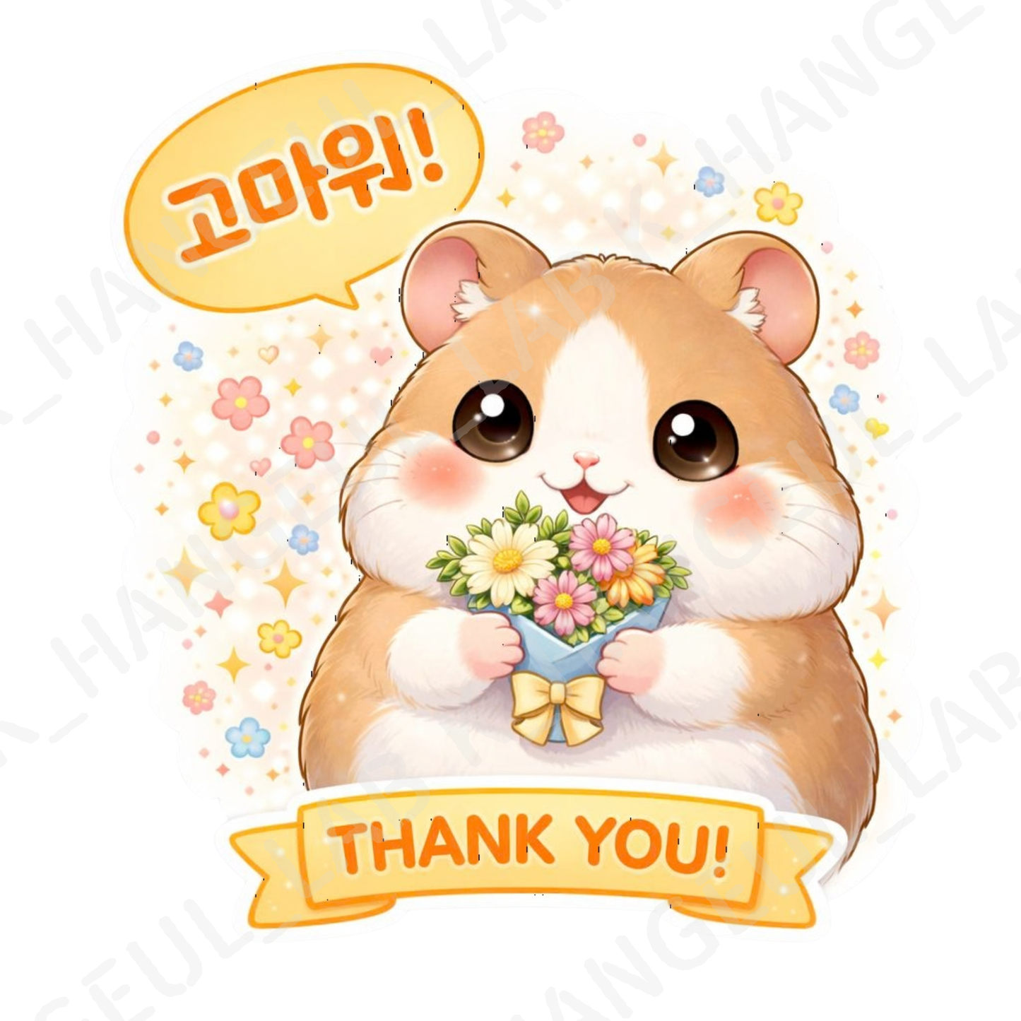 Korean Kawaii Dog Sticker Pack – 23 PNG Digital Stickers with Korean Text