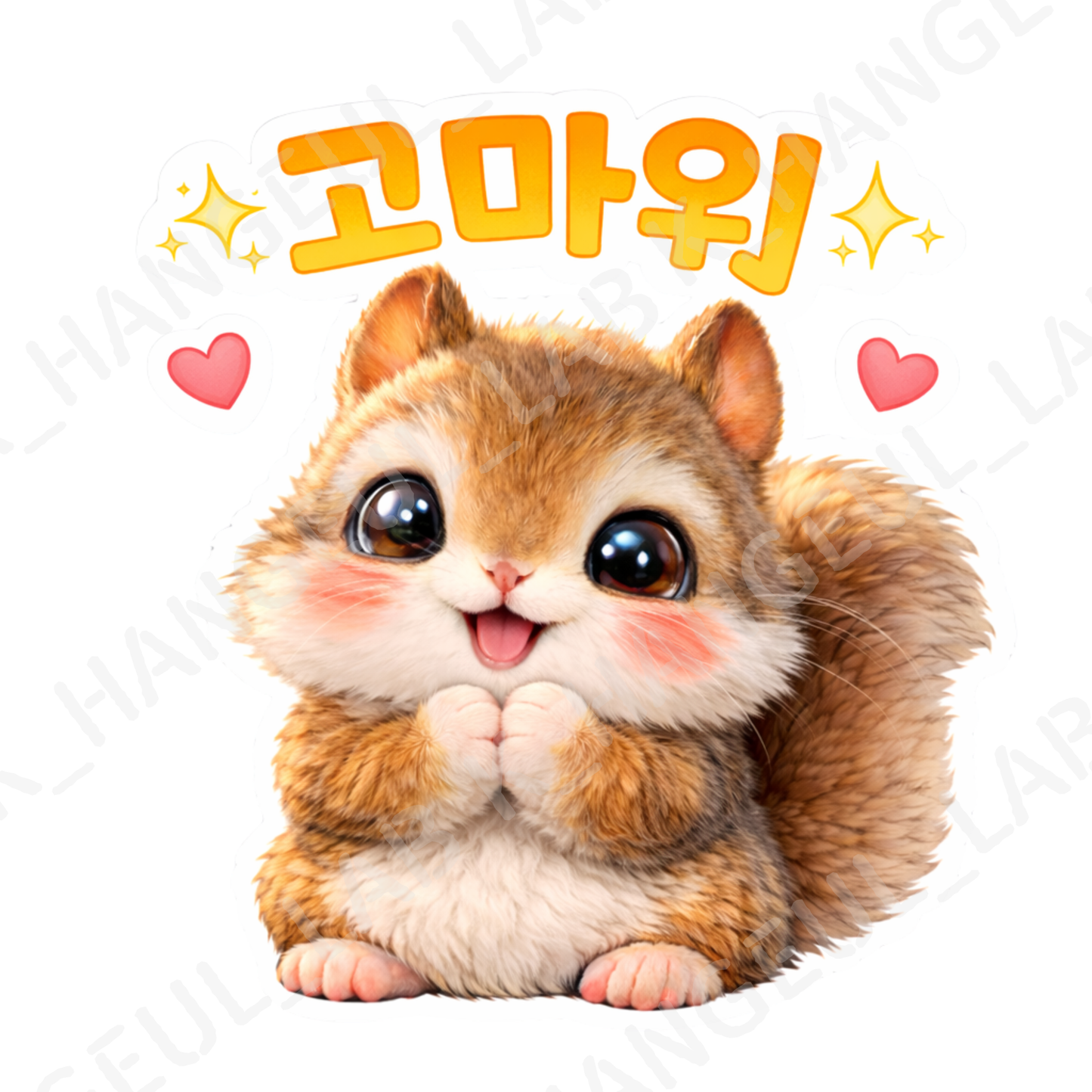 Korean Kawaii Dog Sticker Pack – 23 PNG Digital Stickers with Korean Text