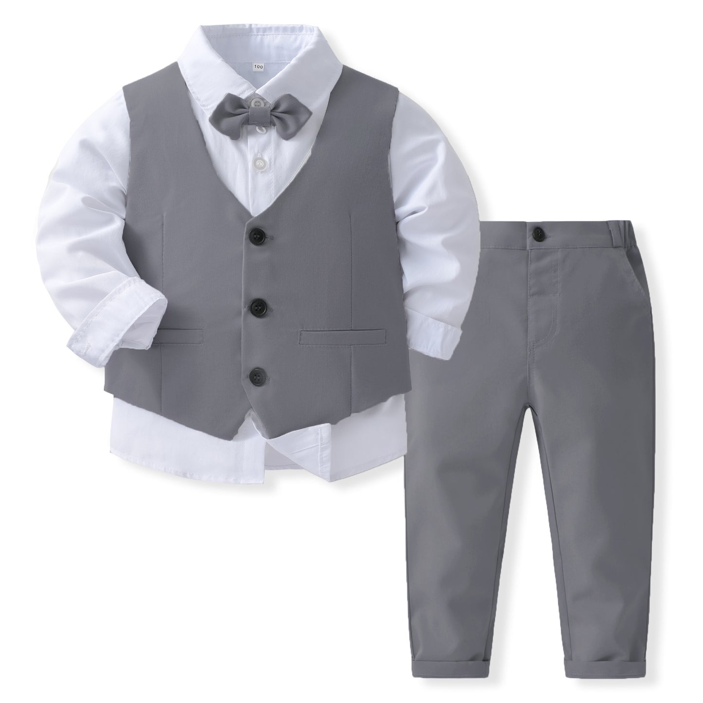 Baby Boy Gentleman Vest Set – Formal 4-Piece Party Outfit