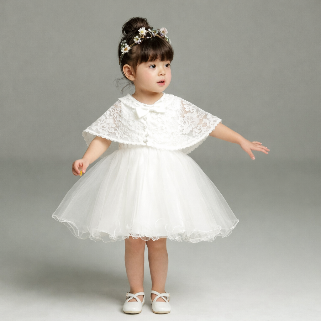 Baby Girl Fluffy Dress Set – Soft Silk & Cotton Two-Piece Outfit for Infants & Toddlers