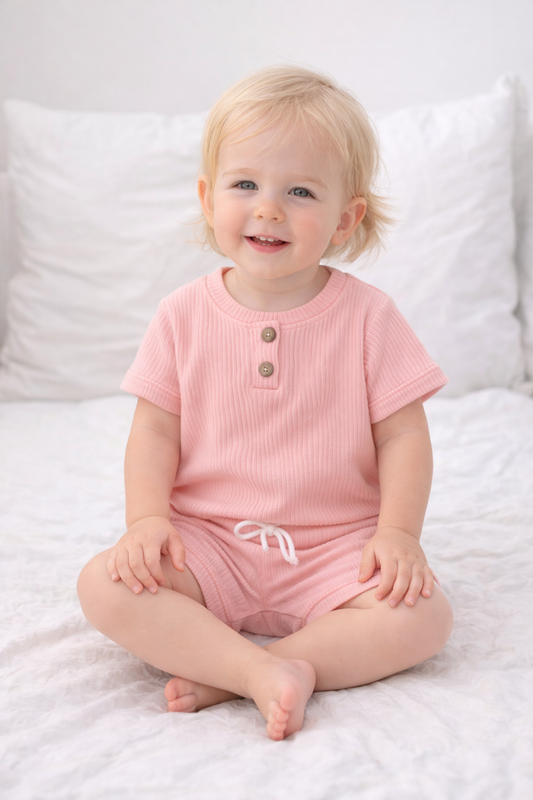 Conjunto de pijama de una pieza con pantalones cortos para bebé