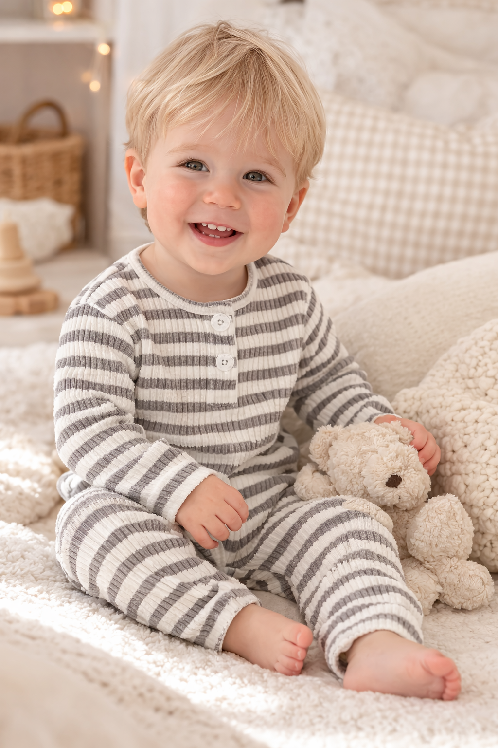 Baby Corduroy Two-Piece Set – Long Sleeve Shirt & Pants Outfit for Infants & Toddlers