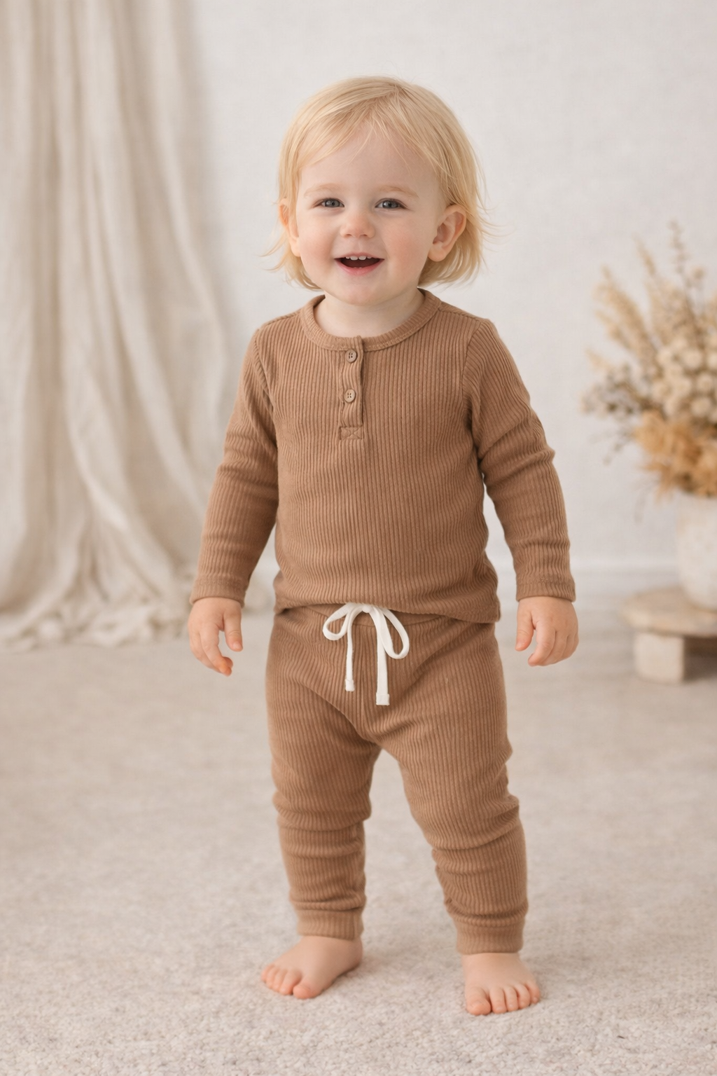 Baby Corduroy Two-Piece Set – Long Sleeve Shirt & Pants Outfit for Infants & Toddlers