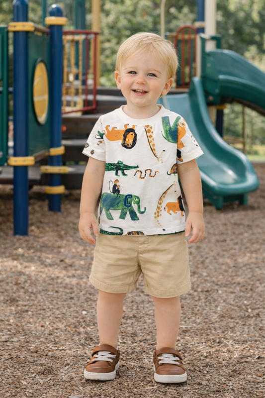 Baby Boy Summer 2-Piece Set – 100% Cotton T-Shirt & Shorts for Infants