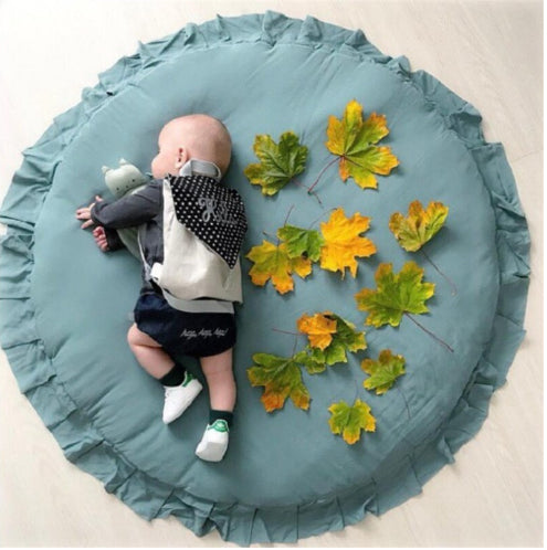 Baby Cotton Play Mat – 2cm Thick Round Crawling Pad for Infants & Toddlers