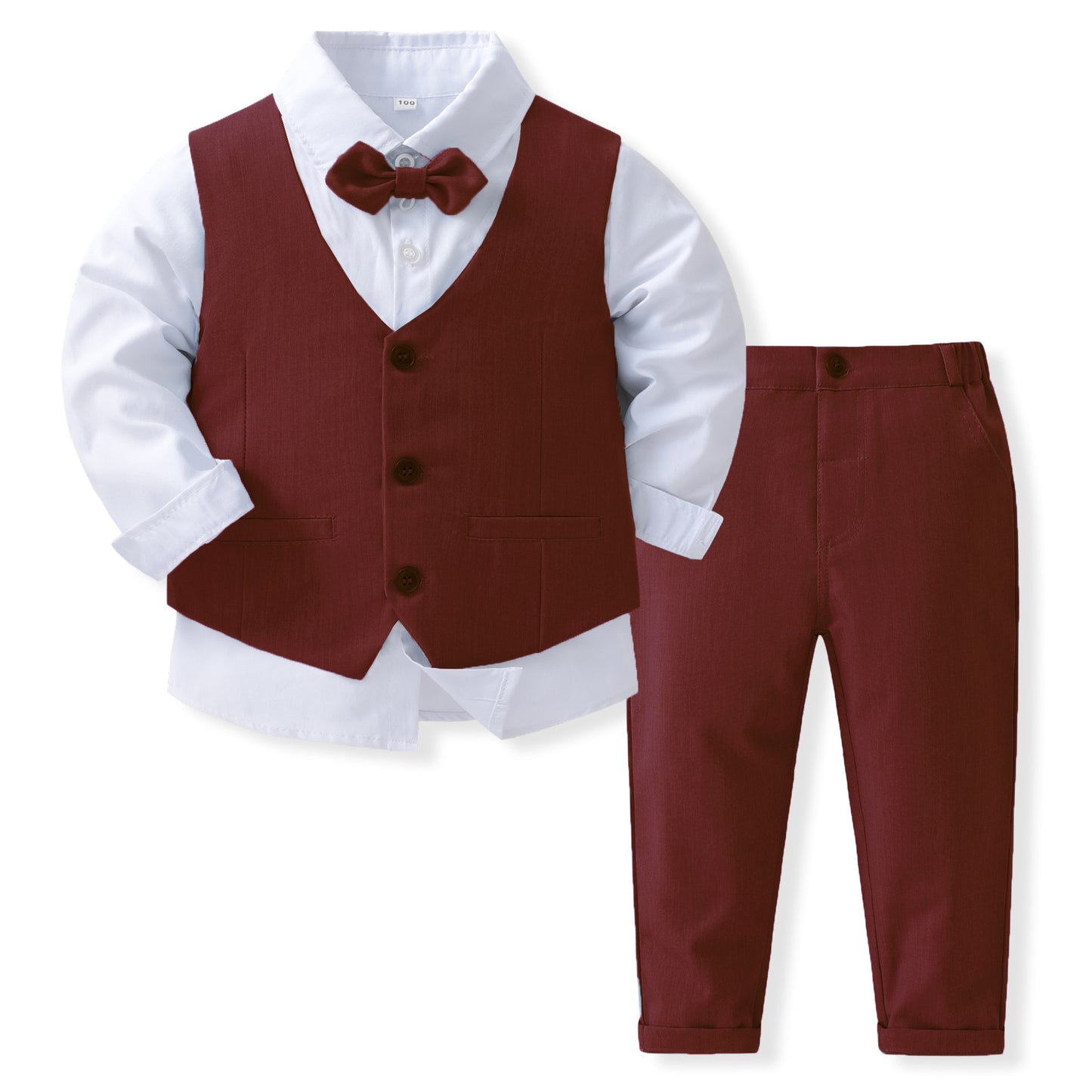 Baby Boy Gentleman Vest Set – Formal 4-Piece Party Outfit