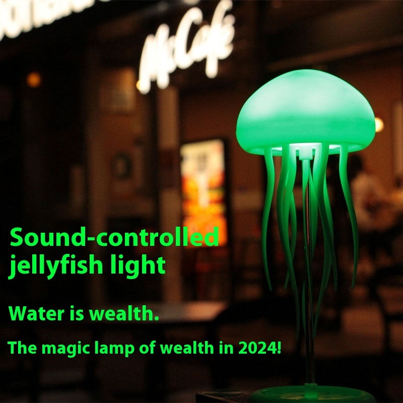Jellyfish Mood LED Lamp – 17 RGB Color Night Light with Voice Control & Touch Sensor