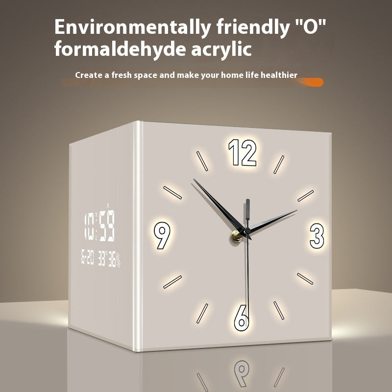 Modern Corner Wall Clock – Minimalist Acrylic LED Digital Clock for Anywhere