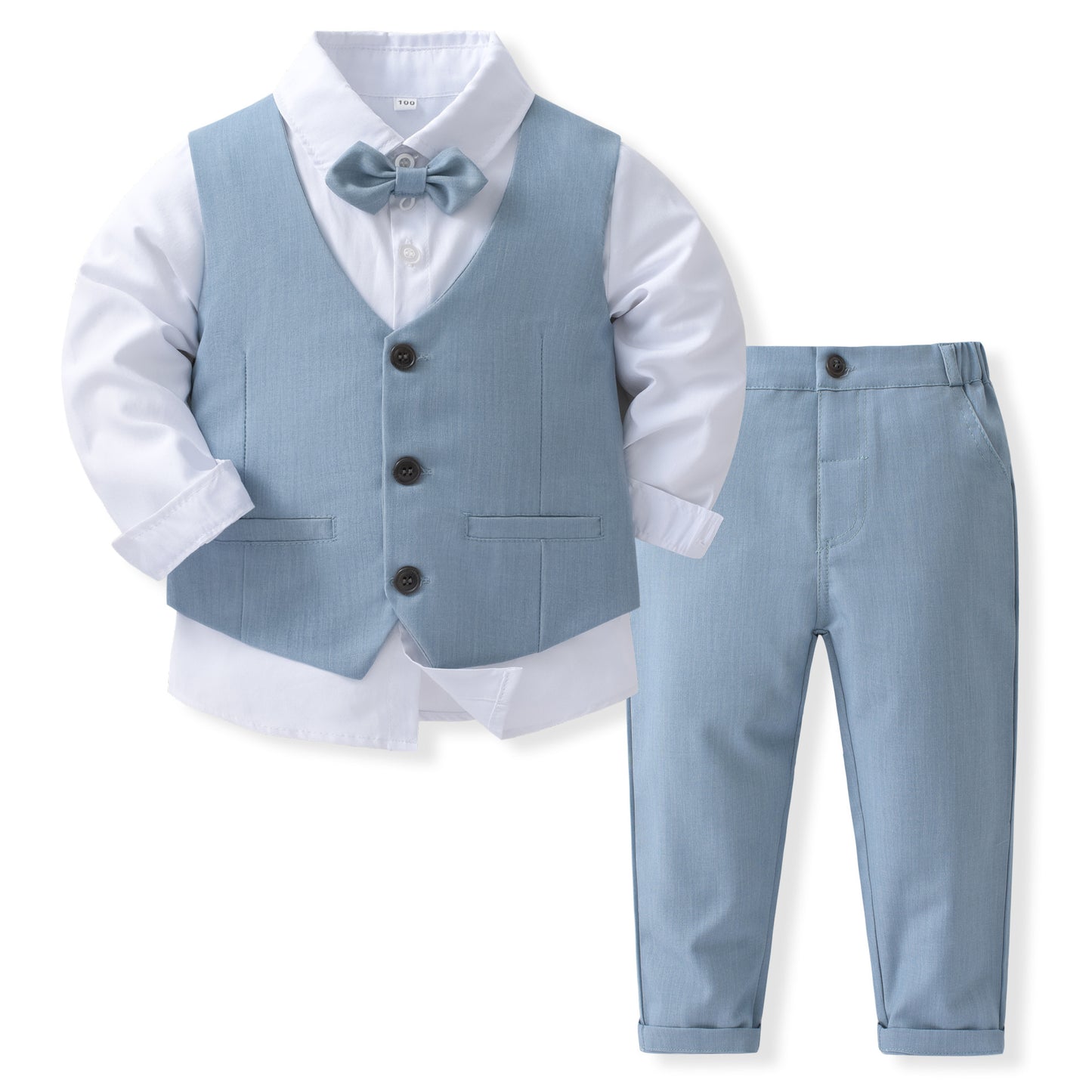 Baby Boy Gentleman Vest Set – Formal 4-Piece Party Outfit