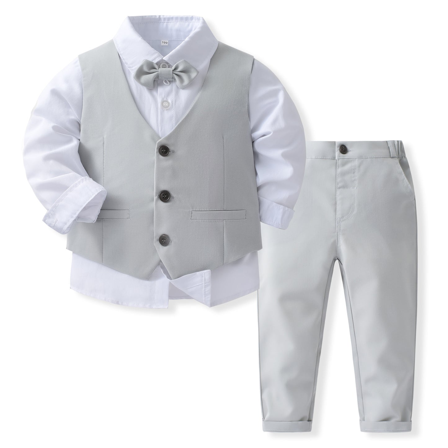 Baby Boy Gentleman Vest Set – Formal 4-Piece Party Outfit