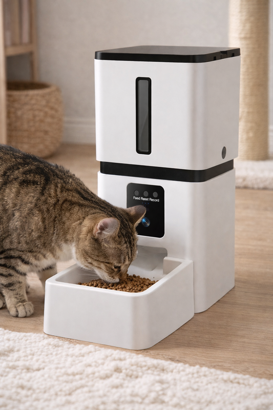 Alimentación inteligente para mascotas con temporizador automático y cámara