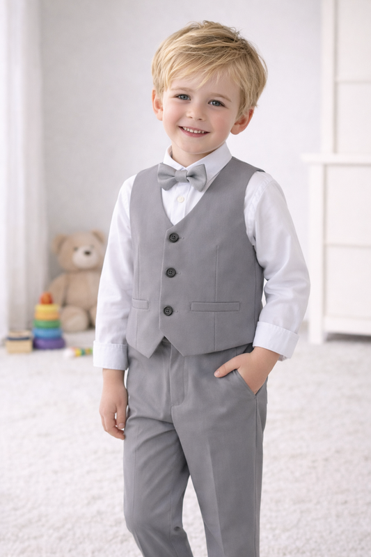 Baby Boy Gentleman Vest Set – Formal 4-Piece Party Outfit